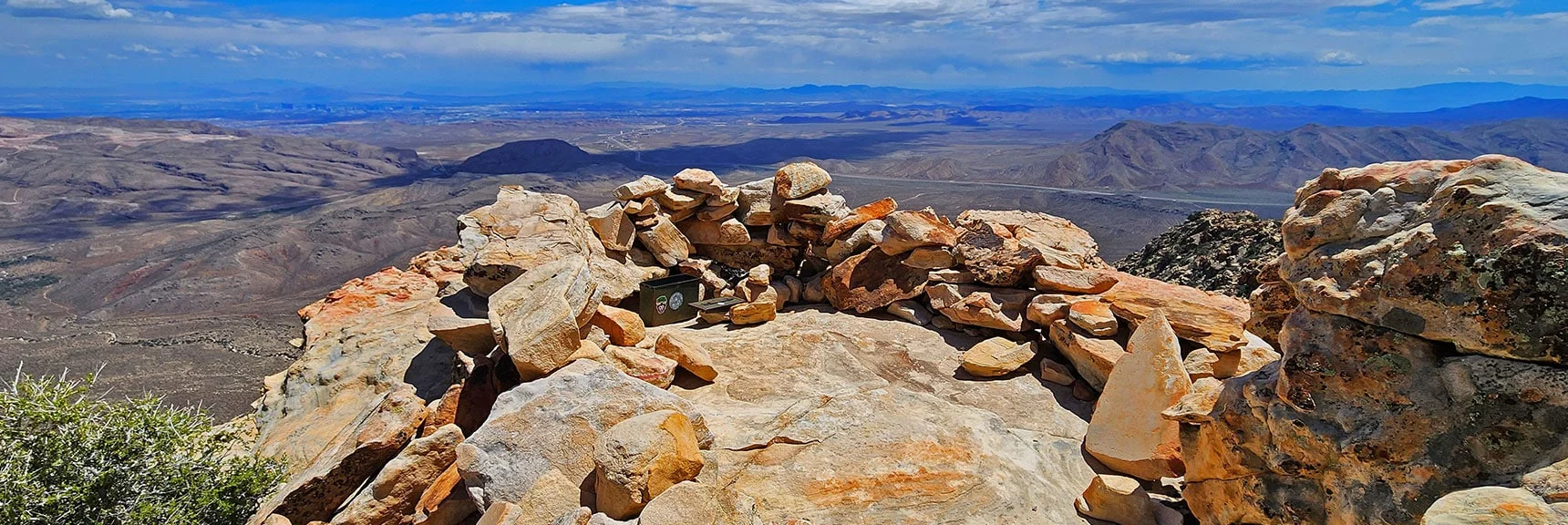 Blue Diamond Hill (R), Red Rock Canyon (Middle), Indecision Peak (L). | Monument Peak Summit | Rainbow Mountain Wilderness, Nevada