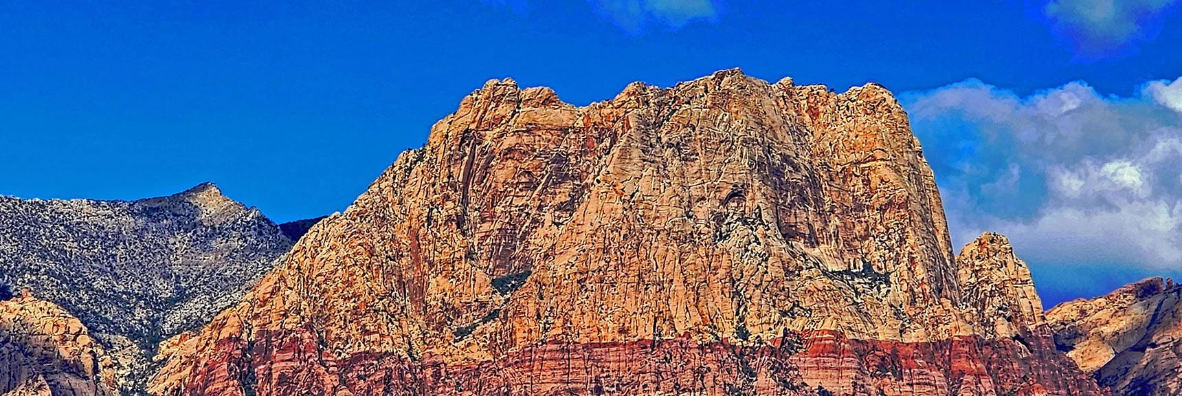Blue Diamond Hill (R), Red Rock Canyon (Middle), Indecision Peak (L). | Monument Peak Summit | Rainbow Mountain Wilderness, Nevada