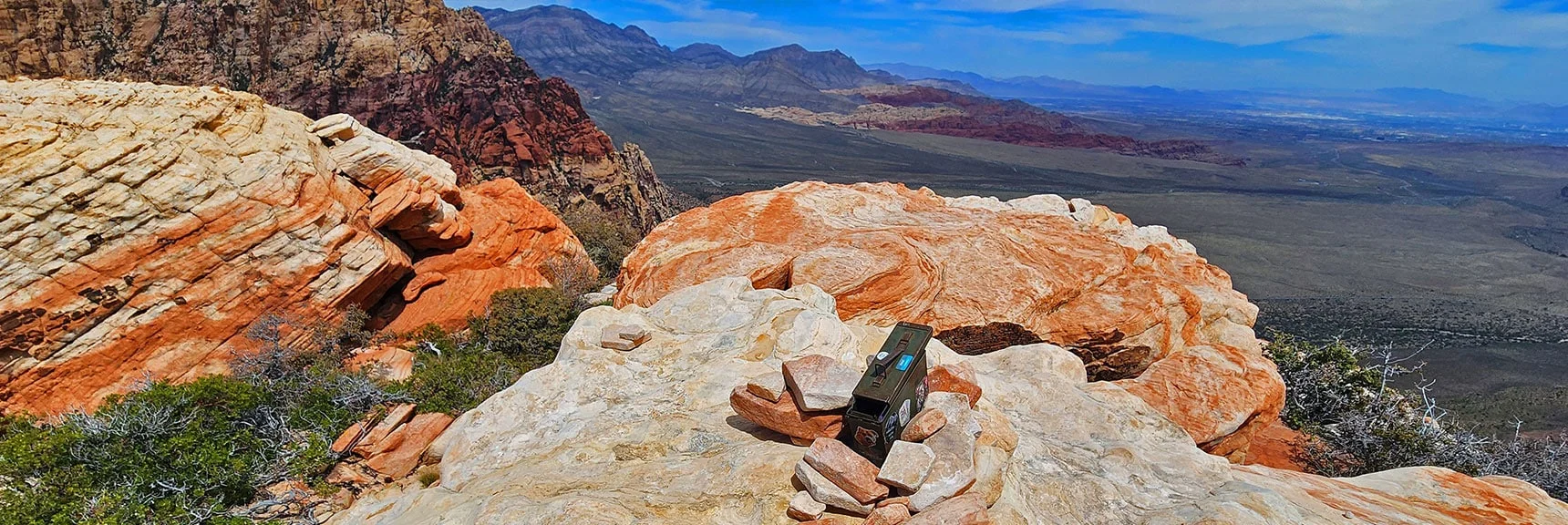 Blue Diamond Hill (R), Red Rock Canyon (Middle), Indecision Peak (L). | Monument Peak Summit | Rainbow Mountain Wilderness, Nevada