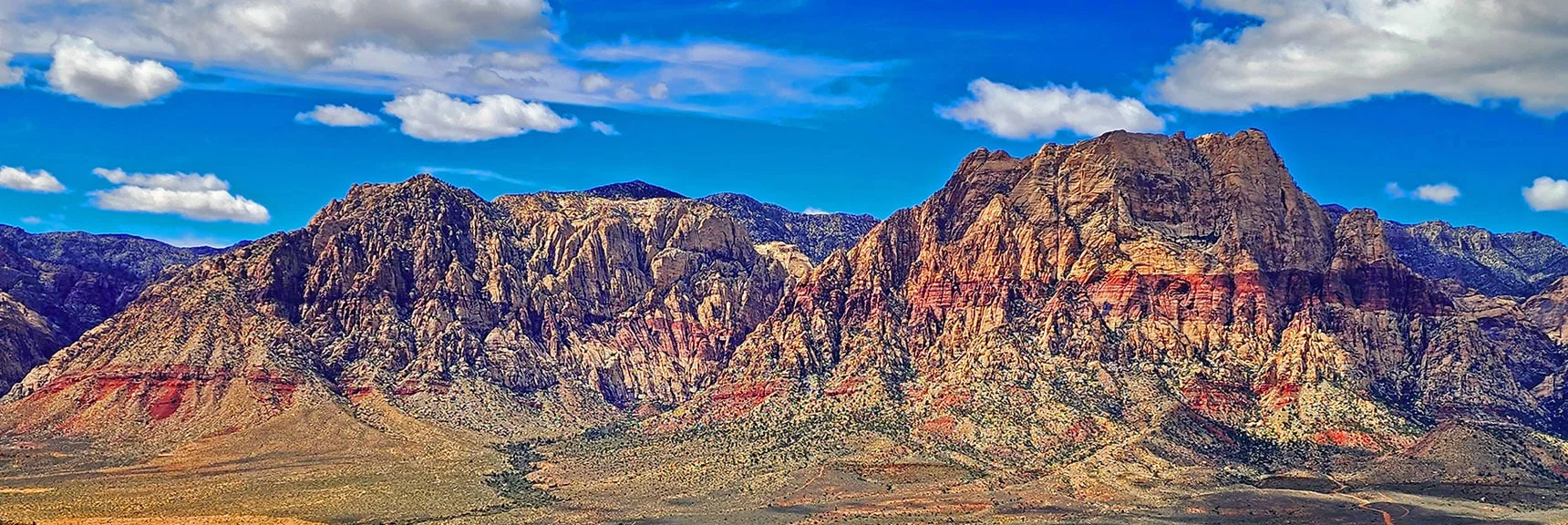 Blue Diamond Hill (R), Red Rock Canyon (Middle), Indecision Peak (L). | Monument Peak Summit | Rainbow Mountain Wilderness, Nevada