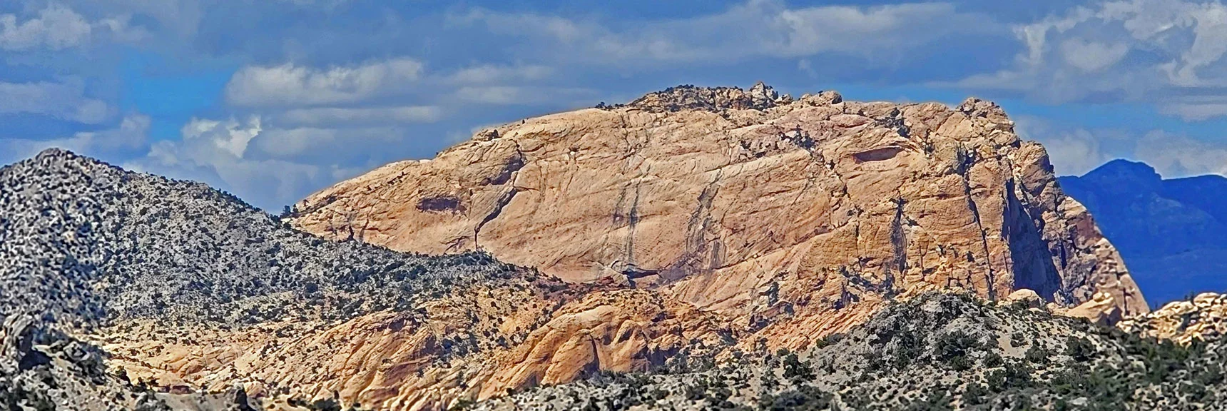 Blue Diamond Hill (R), Red Rock Canyon (Middle), Indecision Peak (L). | Monument Peak Summit | Rainbow Mountain Wilderness, Nevada