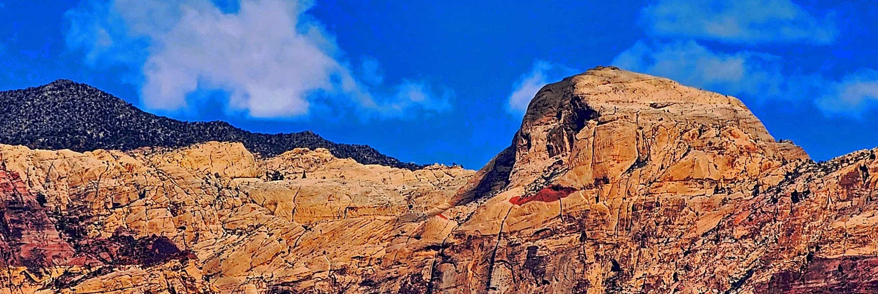 Blue Diamond Hill (R), Red Rock Canyon (Middle), Indecision Peak (L). | Monument Peak Summit | Rainbow Mountain Wilderness, Nevada