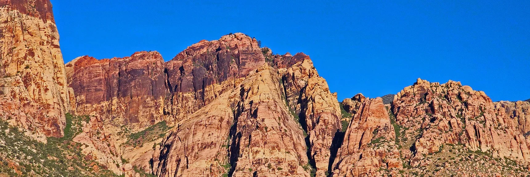 Blue Diamond Hill (R), Red Rock Canyon (Middle), Indecision Peak (L). | Monument Peak Summit | Rainbow Mountain Wilderness, Nevada