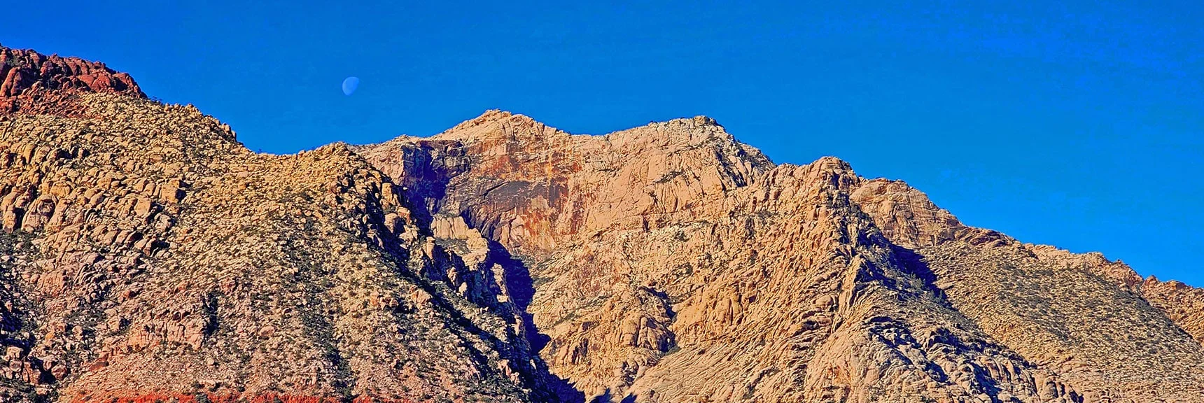 Blue Diamond Hill (R), Red Rock Canyon (Middle), Indecision Peak (L). | Monument Peak Summit | Rainbow Mountain Wilderness, Nevada