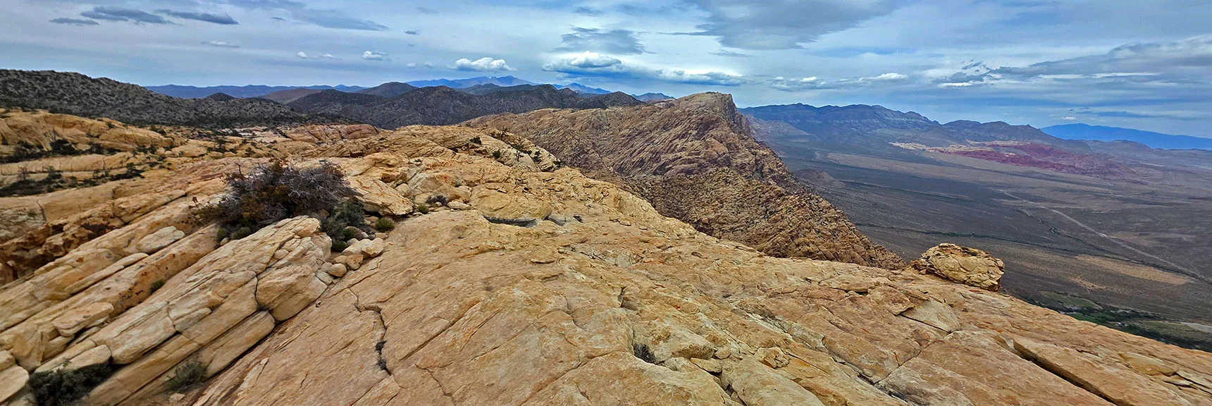 Blue Diamond Hill (R), Red Rock Canyon (Middle), Indecision Peak (L). | Monument Peak Summit | Rainbow Mountain Wilderness, Nevada