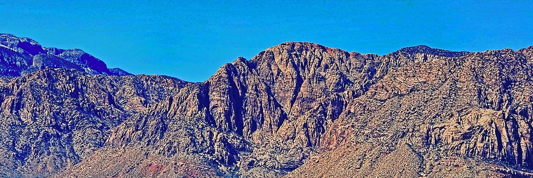 Blue Diamond Hill (R), Red Rock Canyon (Middle), Indecision Peak (L). | Monument Peak Summit | Rainbow Mountain Wilderness, Nevada