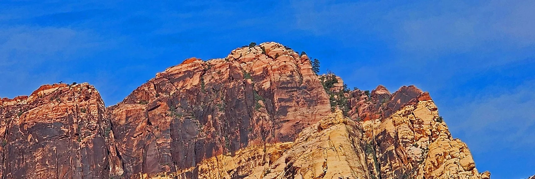 Blue Diamond Hill (R), Red Rock Canyon (Middle), Indecision Peak (L). | Monument Peak Summit | Rainbow Mountain Wilderness, Nevada