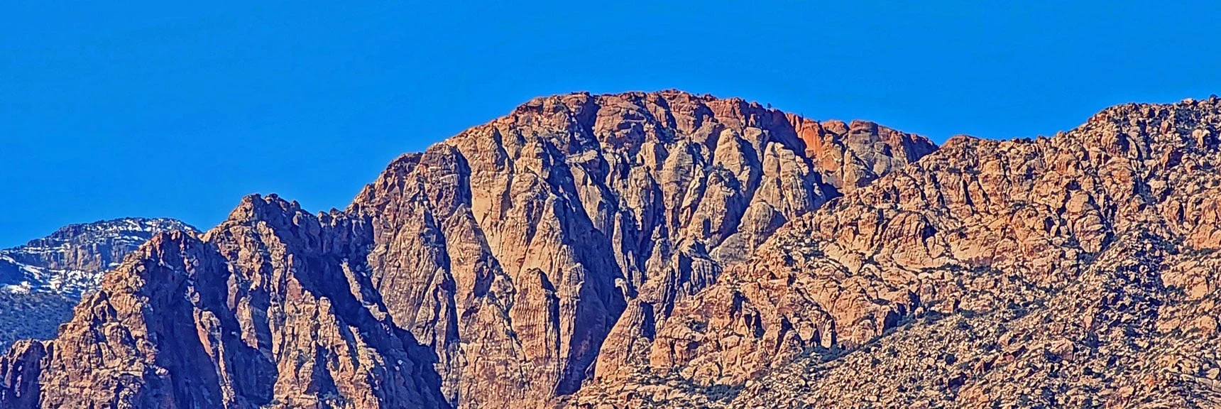 Blue Diamond Hill (R), Red Rock Canyon (Middle), Indecision Peak (L). | Monument Peak Summit | Rainbow Mountain Wilderness, Nevada
