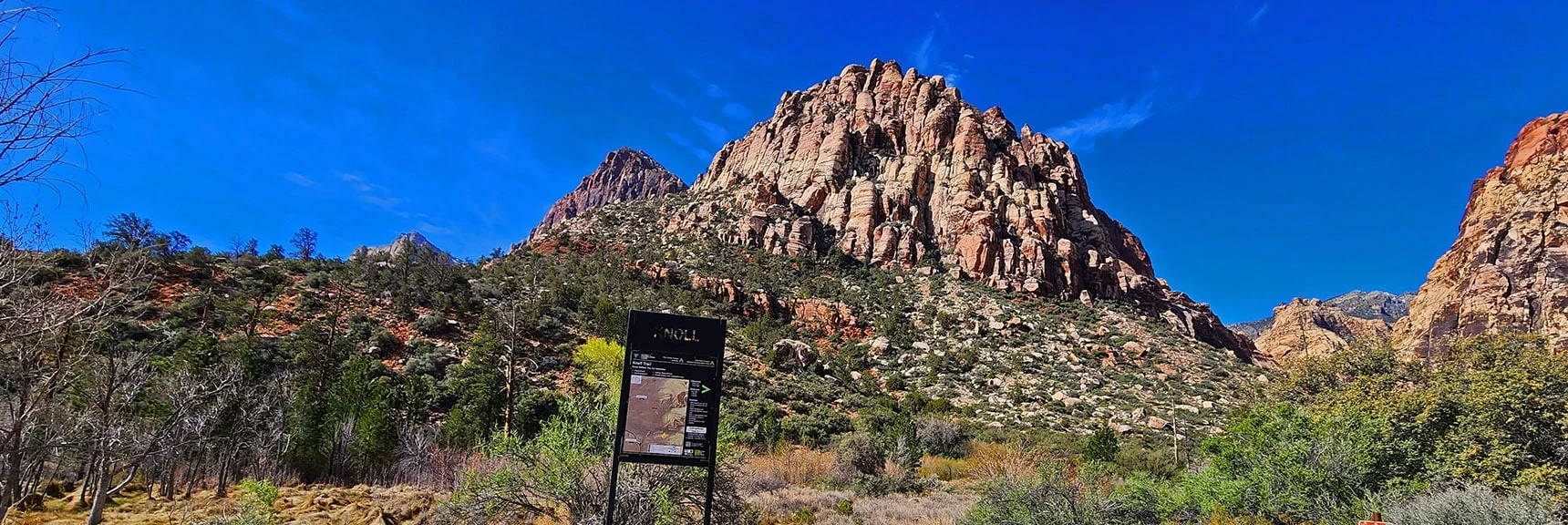 Blue Diamond Hill (R), Red Rock Canyon (Middle), Indecision Peak (L). | Monument Peak Summit | Rainbow Mountain Wilderness, Nevada