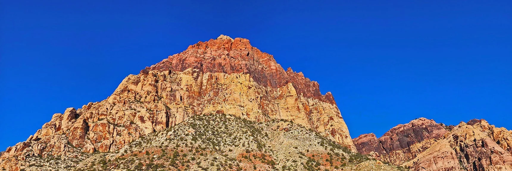 Blue Diamond Hill (R), Red Rock Canyon (Middle), Indecision Peak (L). | Monument Peak Summit | Rainbow Mountain Wilderness, Nevada