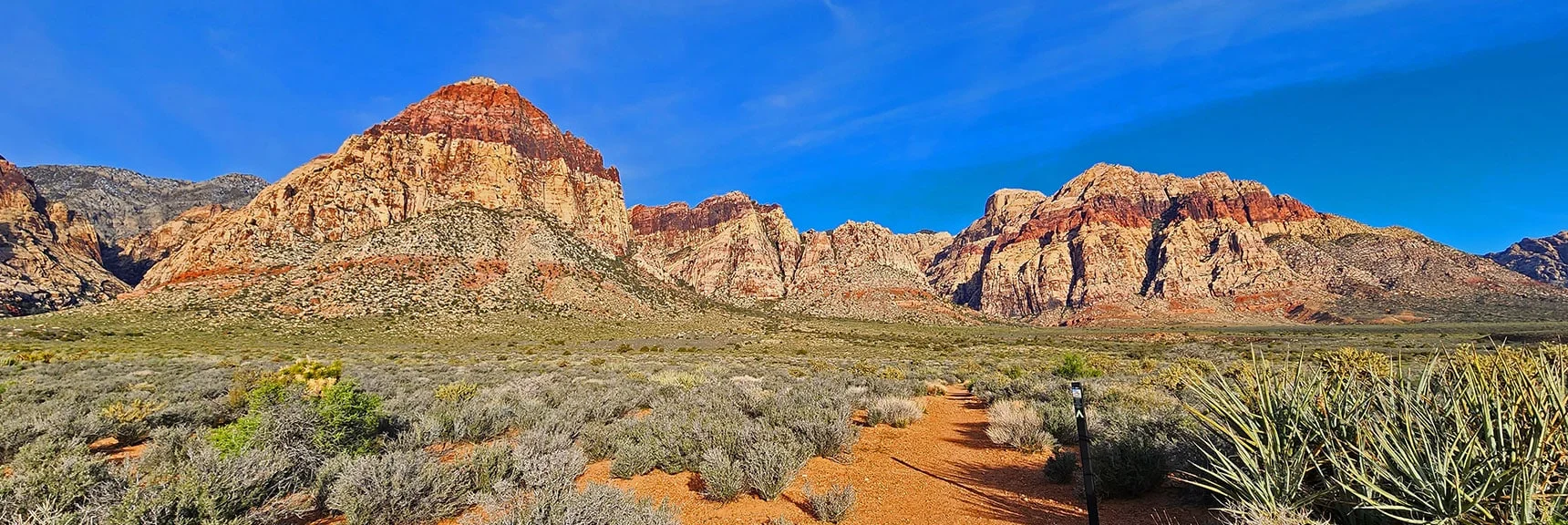 Blue Diamond Hill (R), Red Rock Canyon (Middle), Indecision Peak (L). | Monument Peak Summit | Rainbow Mountain Wilderness, Nevada