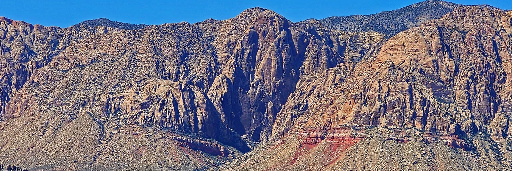 Blue Diamond Hill (R), Red Rock Canyon (Middle), Indecision Peak (L). | Monument Peak Summit | Rainbow Mountain Wilderness, Nevada