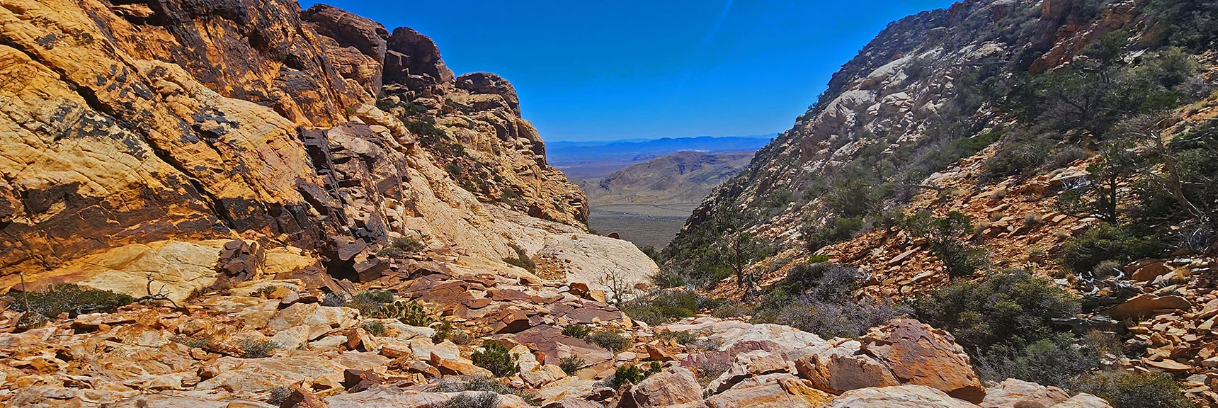 Blue Diamond Hill (R), Red Rock Canyon (Middle), Indecision Peak (L). | Monument Peak Summit | Rainbow Mountain Wilderness, Nevada