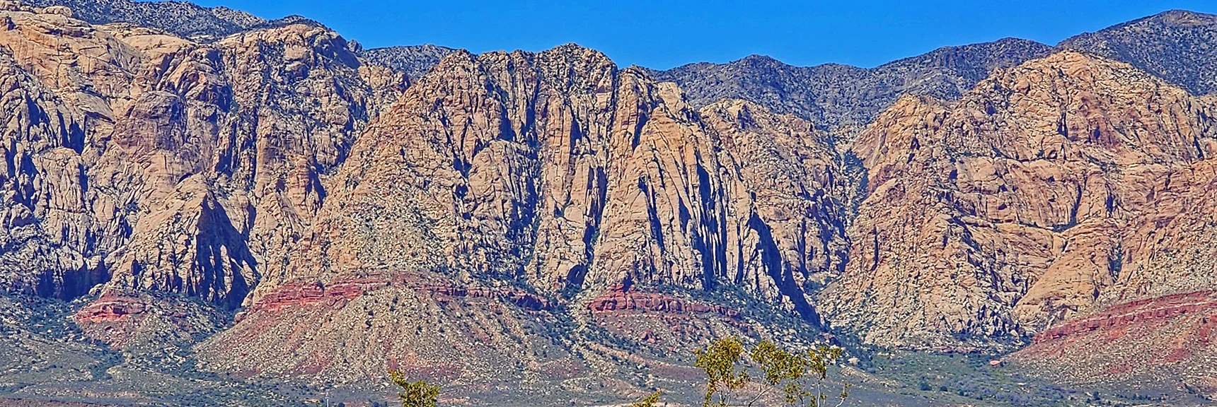 Blue Diamond Hill (R), Red Rock Canyon (Middle), Indecision Peak (L). | Monument Peak Summit | Rainbow Mountain Wilderness, Nevada