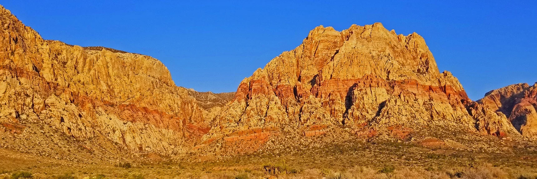 Blue Diamond Hill (R), Red Rock Canyon (Middle), Indecision Peak (L). | Monument Peak Summit | Rainbow Mountain Wilderness, Nevada