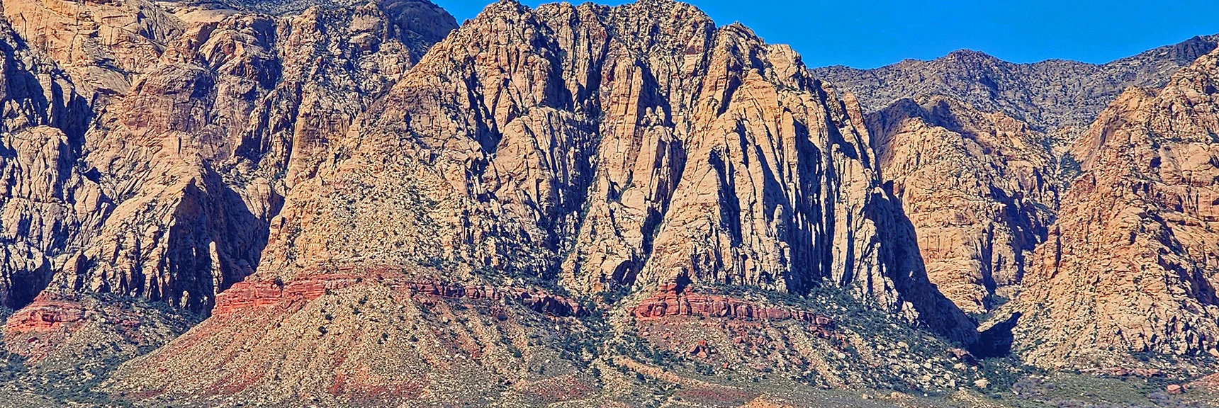 Blue Diamond Hill (R), Red Rock Canyon (Middle), Indecision Peak (L). | Monument Peak Summit | Rainbow Mountain Wilderness, Nevada