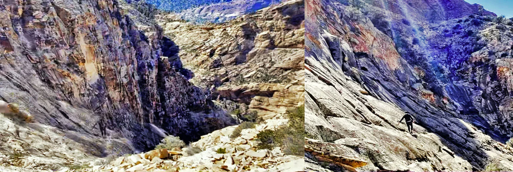 Blue Diamond Hill (R), Red Rock Canyon (Middle), Indecision Peak (L). | Monument Peak Summit | Rainbow Mountain Wilderness, Nevada