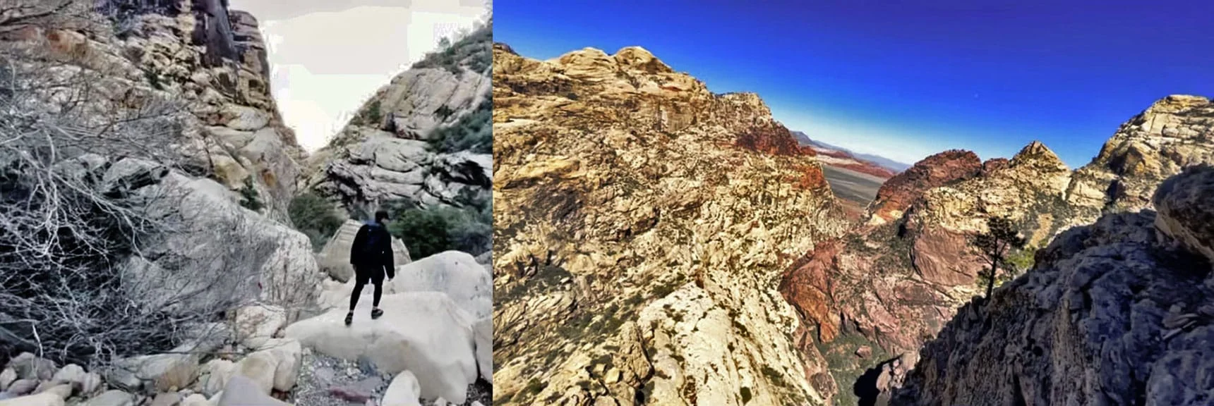 Blue Diamond Hill (R), Red Rock Canyon (Middle), Indecision Peak (L). | Monument Peak Summit | Rainbow Mountain Wilderness, Nevada