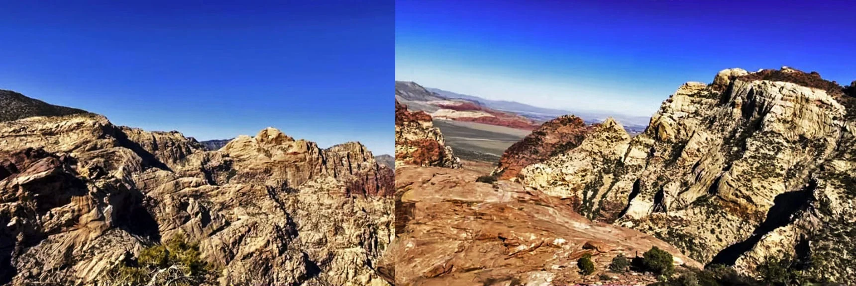 Blue Diamond Hill (R), Red Rock Canyon (Middle), Indecision Peak (L). | Monument Peak Summit | Rainbow Mountain Wilderness, Nevada