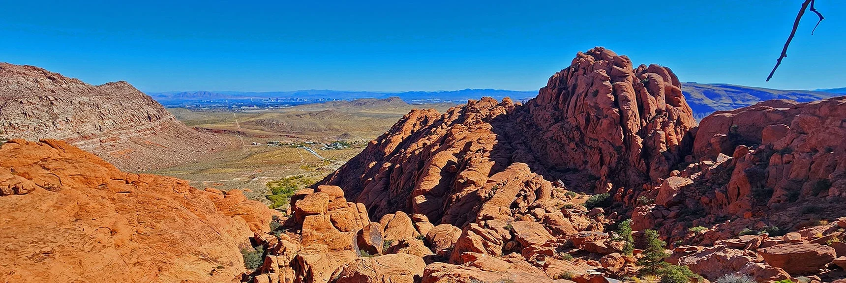 Blue Diamond Hill (R), Red Rock Canyon (Middle), Indecision Peak (L). | Monument Peak Summit | Rainbow Mountain Wilderness, Nevada