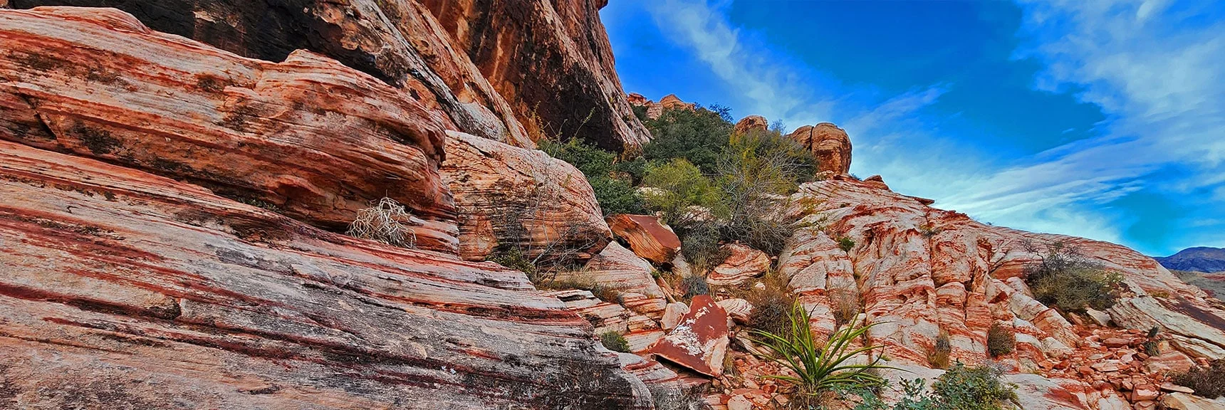 Now Ascending Lower Right Base of Cliff Line | Grand Staircase | Calico Basin, Nevada