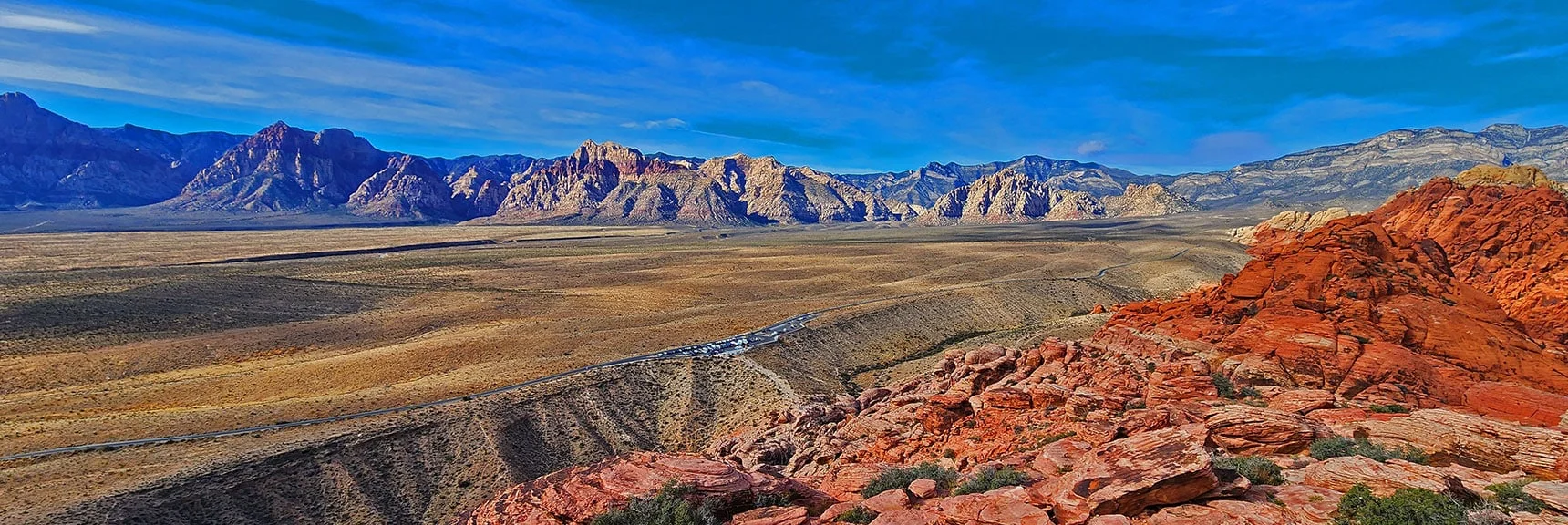 Calico Hills Scenic Overlook #2 Used for Rock Climbers Ascending Red Cliffs | Grand Staircase | Calico Basin, Nevada