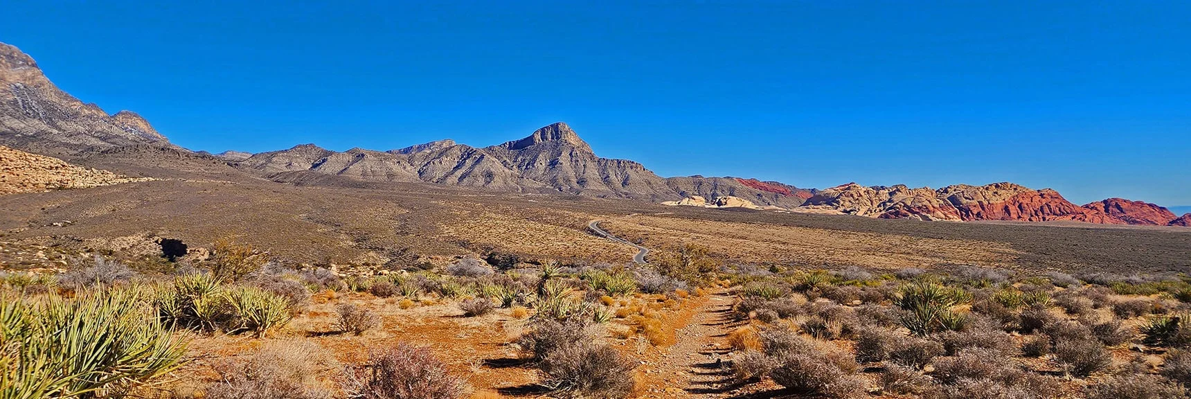 Turtlehead Peak and Calico Hills from SW Side of White Rock Mountain Loop | White Rock Mountain Loop Trail | Red Rock Canyon, Nevada