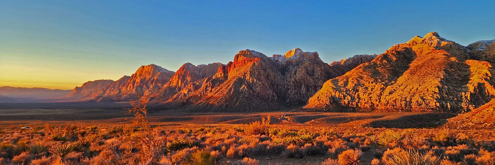 Rainbow Mountains Reflecting the First Light at Sunrise | White Rock Mountain Loop Trail | Red Rock Canyon, Nevada