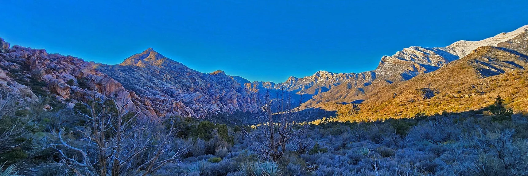 Valley Between North White Rock Mountain and South Keystone Thrust Cliffs | White Rock Mountain Loop Trail | Red Rock Canyon, Nevada